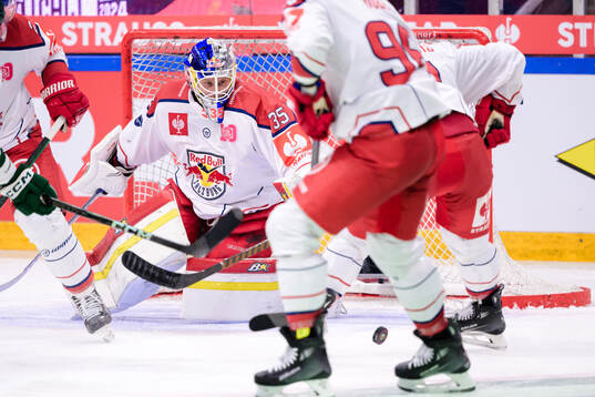 goaltender Atte Tolvanen of EC Red Bull Salzburg