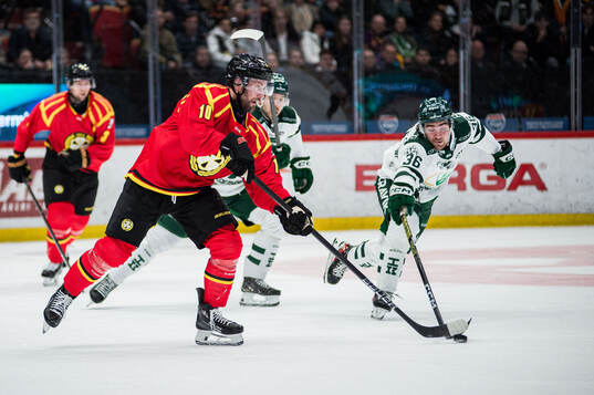 Brynäs Johan Larsson och Färjestads Wille Johansson