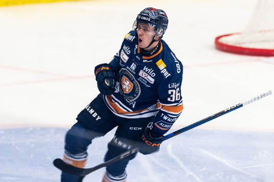 Växjös Elias Rosén jublar