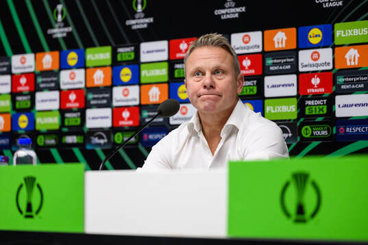 Head coach Roberth Björknesjö of Djurgården at a press