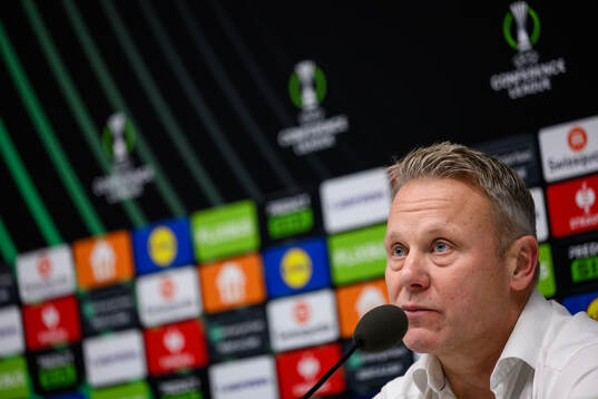 Head coach Roberth Björknesjö of Djurgården at a press