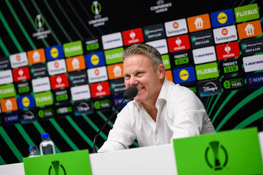 Head coach Roberth Björknesjö of Djurgården at a press
