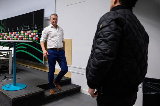 Head coach Roberth Björknesjö of Djurgården at a press