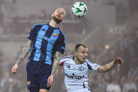 Adam Ståhl of Djurgården and Patryk Kun of Legia Warszawa