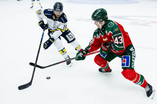 HV71s Tanner Kero och Frölundas Tom Nilsson