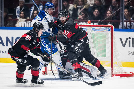 Malmö Redhawks Thomas Berg Paulsen och Johan Ivarsson
