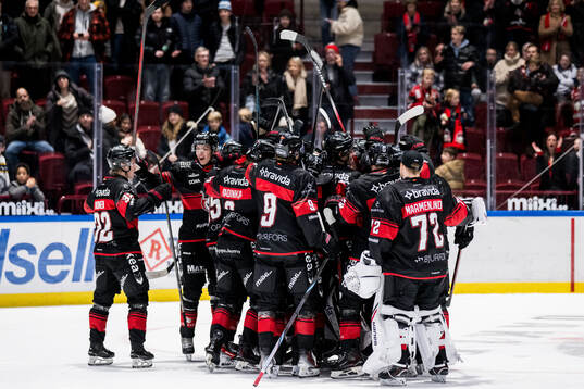 Malmö Redhawks spelare jublar