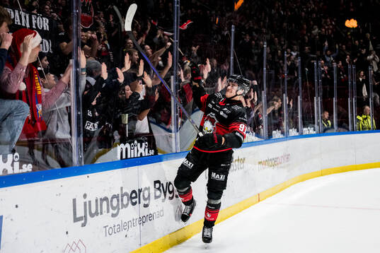 Malmö Redhawks Axel Sundberg jublar