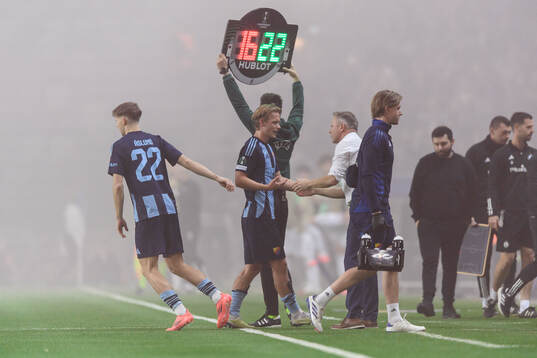 Tobias Gulliksen of Djurgården leaves the pitch injured