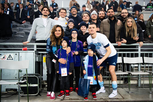 Haris Radetinac of Djurgården with his family after, his
