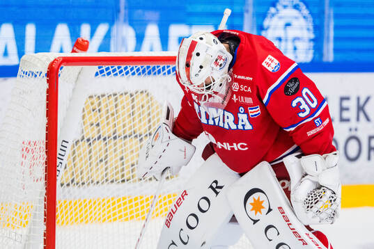 Timrås målvakt Jacob Johansson deppar