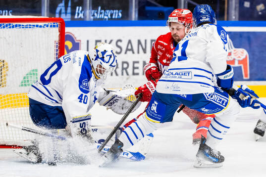 Leksands målvakt Mantas Armalis och Timrås Jonathan
