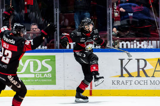 Malmö Redhawks Johan Olofsson jublar