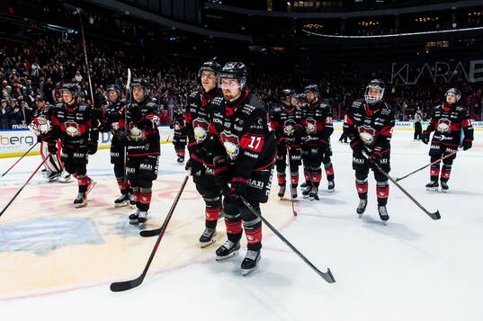Malmö Redhawks spelare jublar