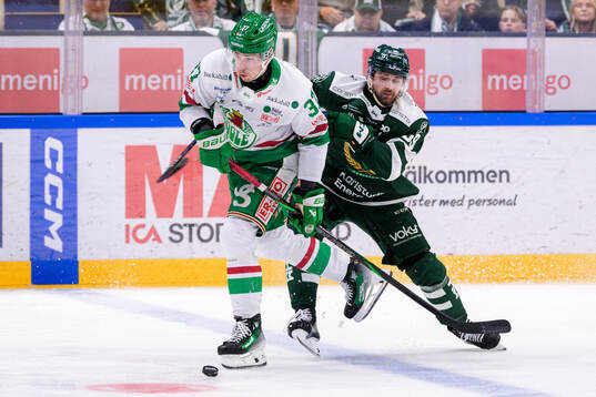 Rögles Albin Sundsvik och Färjestads Linus Johansson