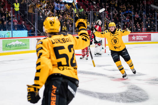 Skellefteås Arvid Lundberg jublar med Anton Heikkinen