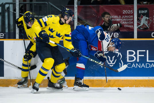 Anton Wahlberg of Sweden and Frantisek Dej of Slovakia