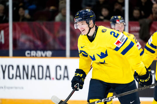Rasmus Bergqvist of Sweden celebrates
