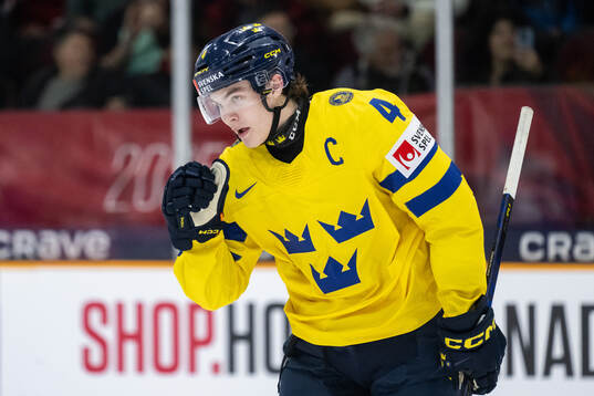 Axel Sandin-Pellikka of Sweden celebrates