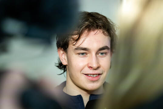 Felix Unger Sörum of Sweden is interviewed