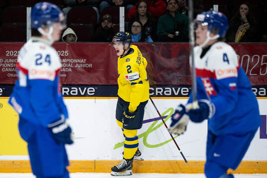 Rasmus Bergqvist of Sweden celebrates