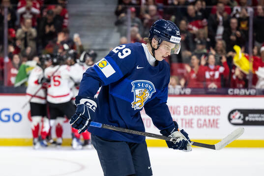 Arrtu Alasiurua of Finland looks dejected