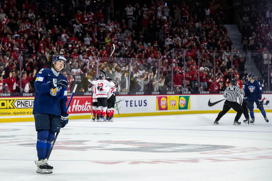 Kasper Halttunen of Finland looks dejected
