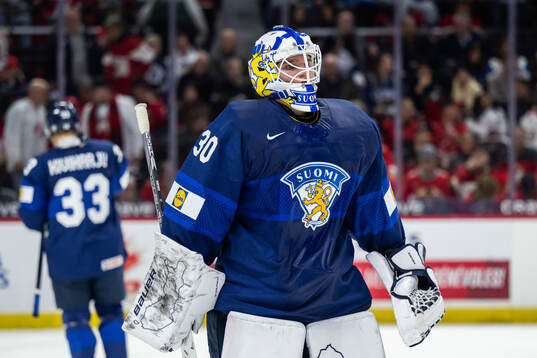 Goaltender Petteri Rimpinen of Finland