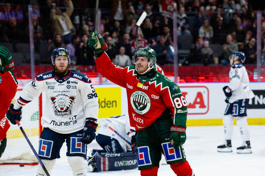 Frölundas Erik Thorell jublar