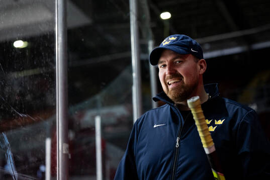 Assistant coach Gereon Dahlgren of Sweden at a practice