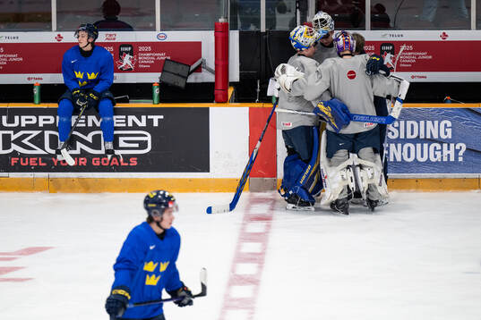 Victor Eklund, goaltender Melker Thelin, goaltender Marcus