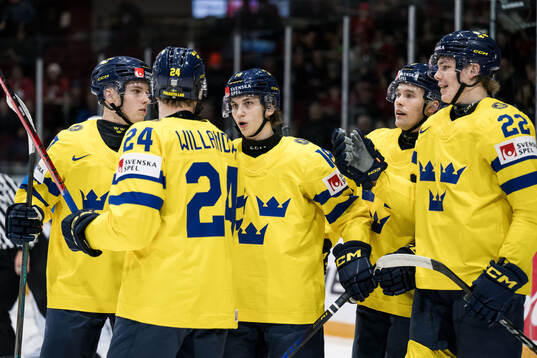 Victor Eklund of Sweden celebrates