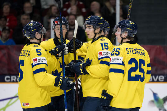 David Edstrom of Sweden celebrates