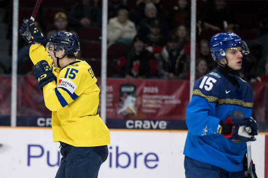 David Edstrom of Sweden celebrates