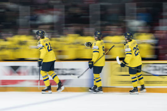 Anton Wahlberg of Sweden celebrates scoring 6-0