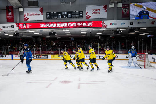 Oskar Voullet of Sweden celebrates