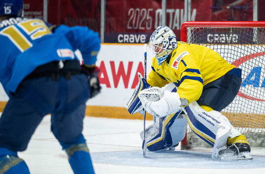 Goaltender Marcus Gidlöf of Sweden
