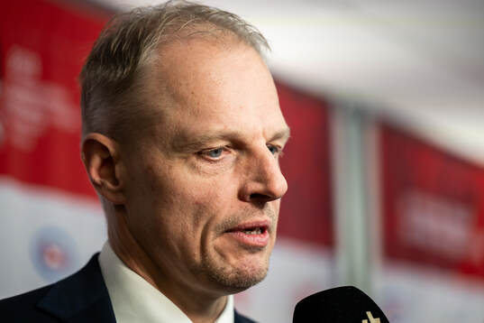 Head coach Magnus Hävelid of Sweden is interviewed