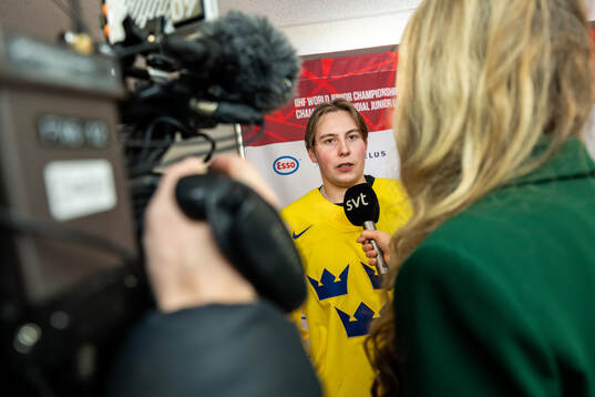 David Granberg of Sweden is interviewed
