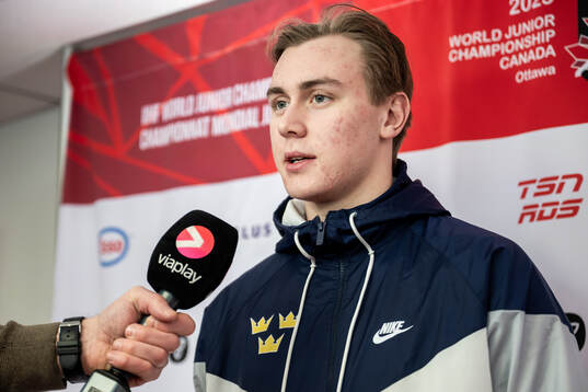 Herman Träff of Sweden at a press event