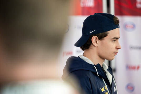 Felix Unger Sörum of Sweden at a press event