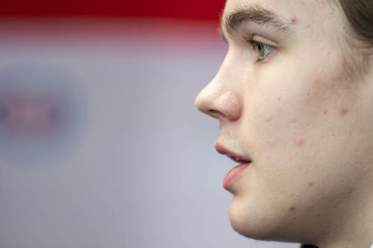 Axel Sandin-Pellikka of Sweden at a press event