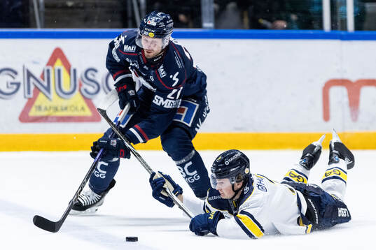 Linköpings Christoffer Ehn och HV71s Axel Landén