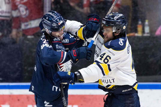 Linköpings William Worge Kreu och HV71s Joona Luoto
