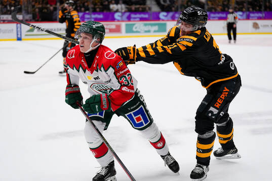Frölundas Noah Hasa och Skellefteås Max Lindholm