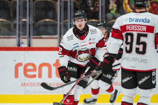 Malmö Redhawks Linus Öberg innan ishockeymatchen i SHL