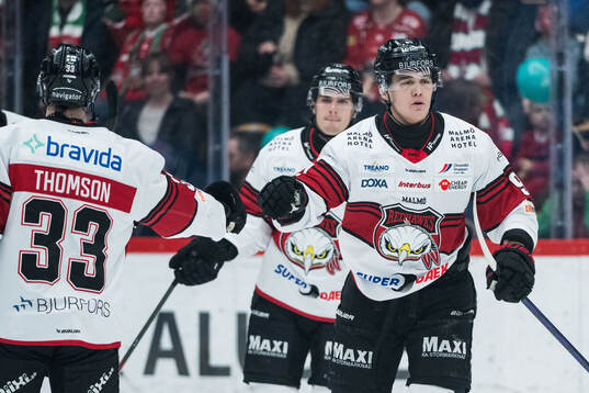 Malmö Redhawks Axel Sundberg jublar