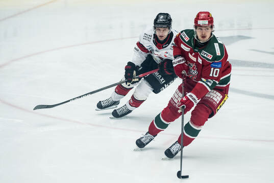 Malmö Redhawks Johan Olofsson och Modos Sampo Ranta