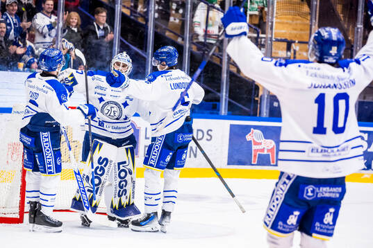 Leksands spelarna jublar
