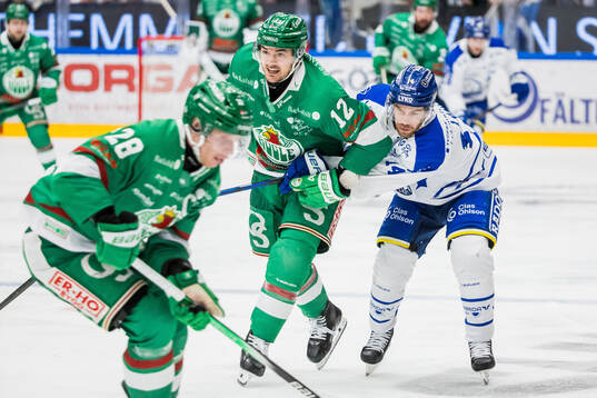 Rögles Brady Ferguson och Leksands Oskar Lang